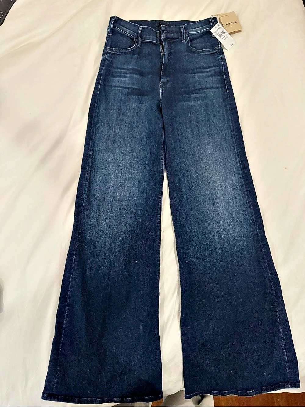 MOTHER The Mint Condition Wide Leg Jeans Blue Waist 29